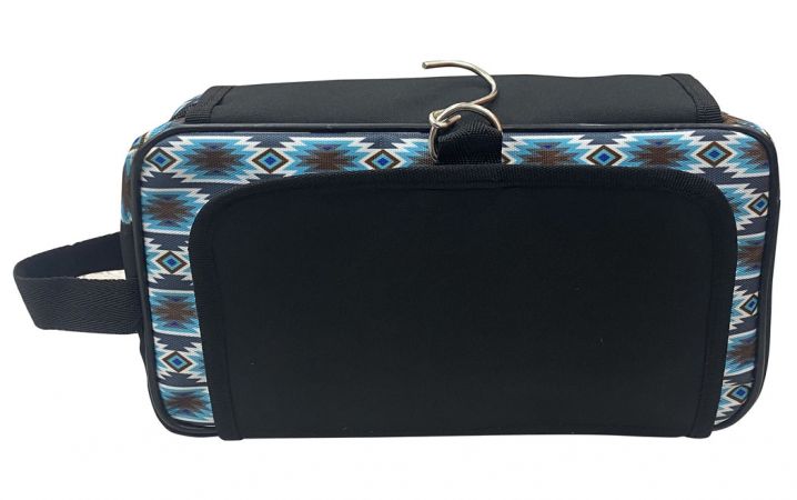 Showman Gray Blue Aztec Print roll up accessory bag #2